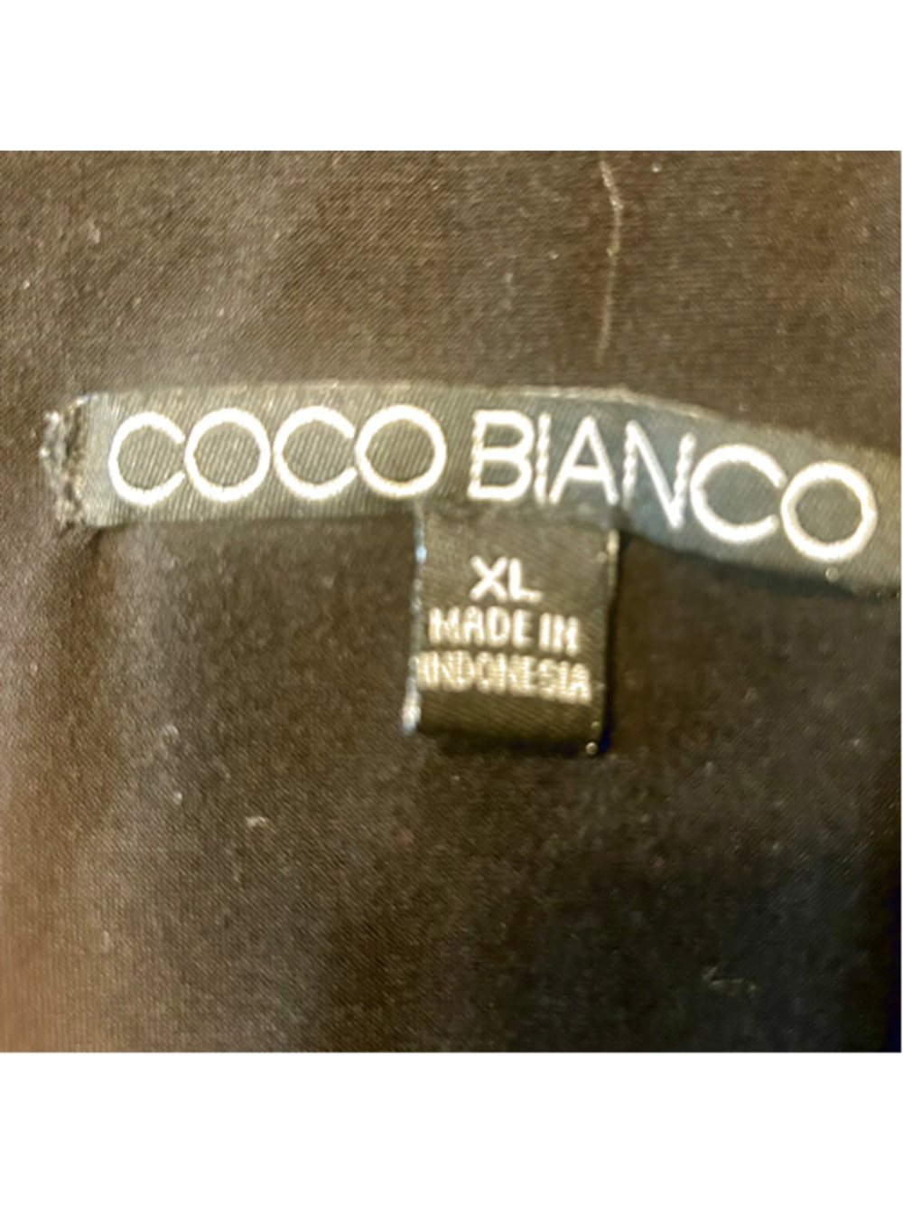 COCO BIANCO Black Blouse XL Cold Shoulder Strappy Cage Neck Layered Ruffle Top - Picture 5 of 6